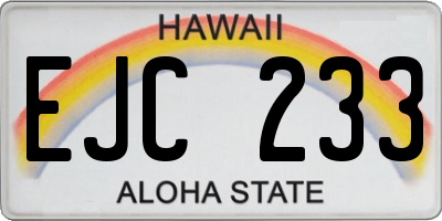 HI license plate EJC233