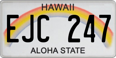 HI license plate EJC247