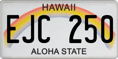 HI license plate EJC250