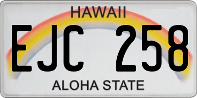 HI license plate EJC258
