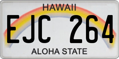 HI license plate EJC264
