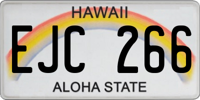 HI license plate EJC266