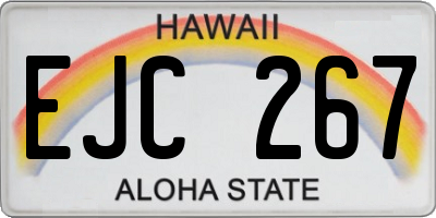HI license plate EJC267