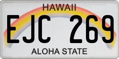 HI license plate EJC269