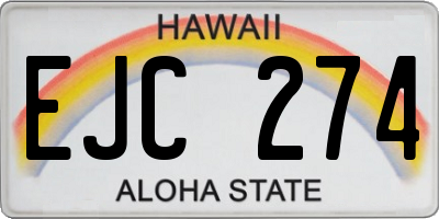 HI license plate EJC274