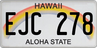 HI license plate EJC278