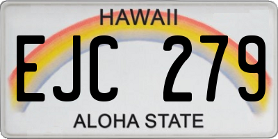 HI license plate EJC279