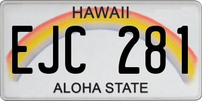 HI license plate EJC281