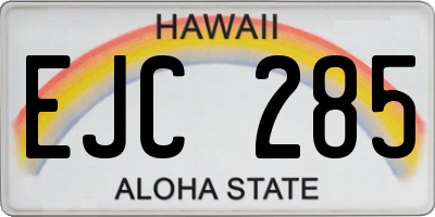 HI license plate EJC285