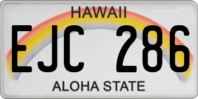 HI license plate EJC286