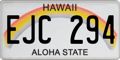 HI license plate EJC294