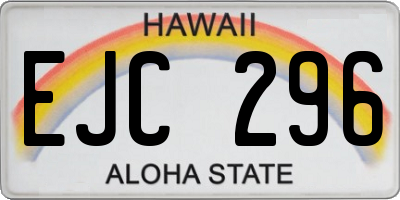 HI license plate EJC296