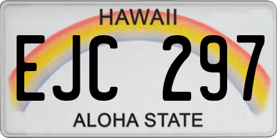 HI license plate EJC297