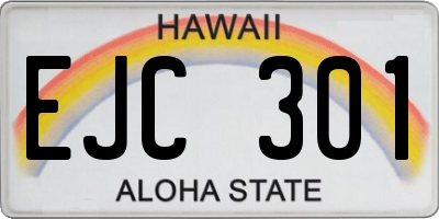 HI license plate EJC301