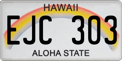 HI license plate EJC303