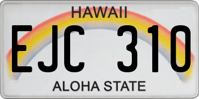 HI license plate EJC310