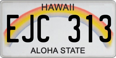 HI license plate EJC313