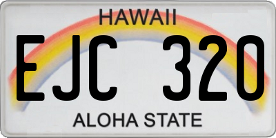 HI license plate EJC320