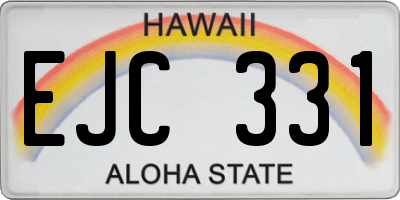 HI license plate EJC331