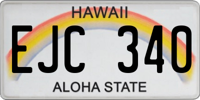 HI license plate EJC340