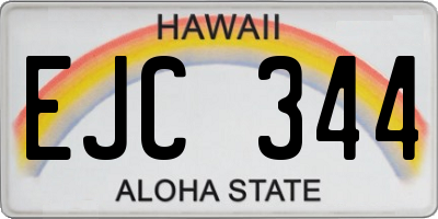 HI license plate EJC344
