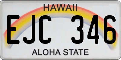 HI license plate EJC346