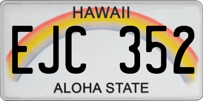 HI license plate EJC352