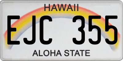 HI license plate EJC355