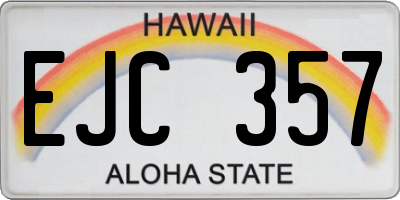HI license plate EJC357