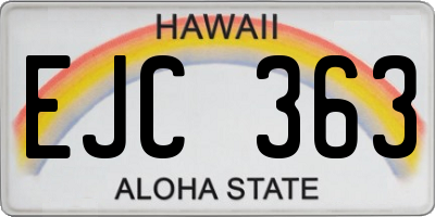 HI license plate EJC363