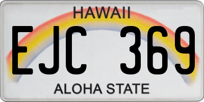 HI license plate EJC369