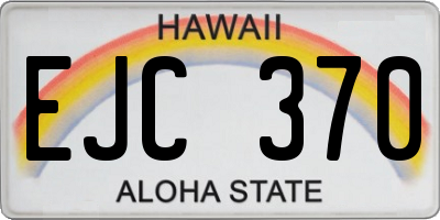 HI license plate EJC370