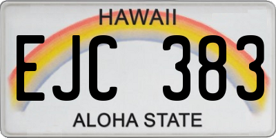 HI license plate EJC383