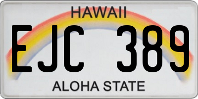 HI license plate EJC389