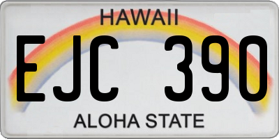 HI license plate EJC390