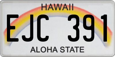 HI license plate EJC391