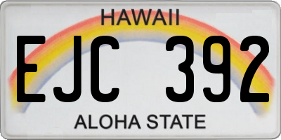 HI license plate EJC392