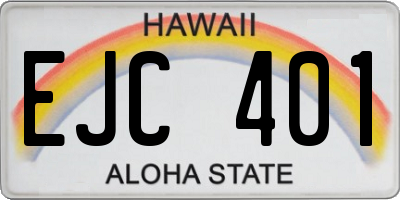 HI license plate EJC401