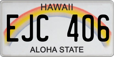 HI license plate EJC406