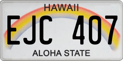 HI license plate EJC407