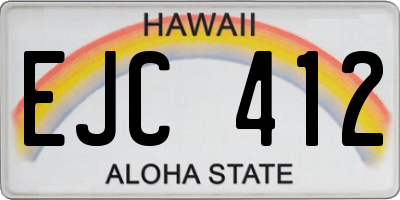 HI license plate EJC412