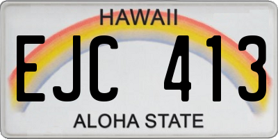 HI license plate EJC413