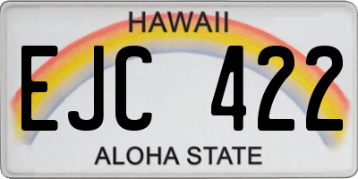HI license plate EJC422
