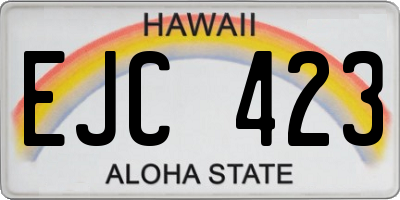 HI license plate EJC423