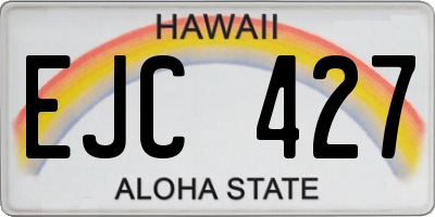 HI license plate EJC427