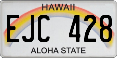 HI license plate EJC428