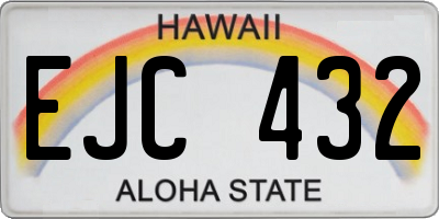 HI license plate EJC432