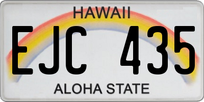 HI license plate EJC435