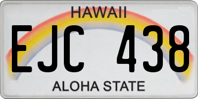 HI license plate EJC438