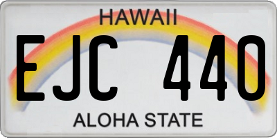 HI license plate EJC440